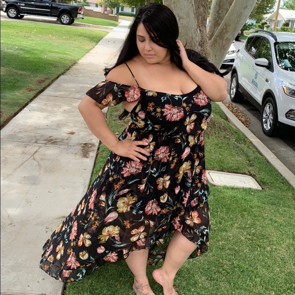 High/low floral dress